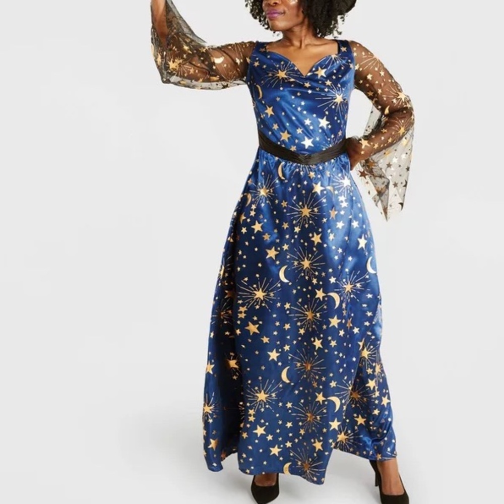 Adult Navy Moonlight Witch Halloween Costume WITHOUT‎ Hat Size S